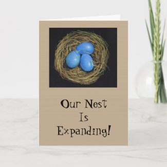 PREGNANT: NEW BABY EXPECTED: Bird Nest card