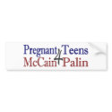 Pregnant Palin (Anti-McCain) bumper stickers by worldsfair Pregnant Palin (Anti-McCain) bumper stickers