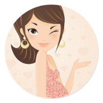 Pregnant Round Sticker