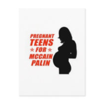 Pregnant Teens for Palin Postcard