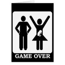 Pregnant Wife - Game Over Greeting Card