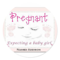 Pregnant with Addison Round Stickers