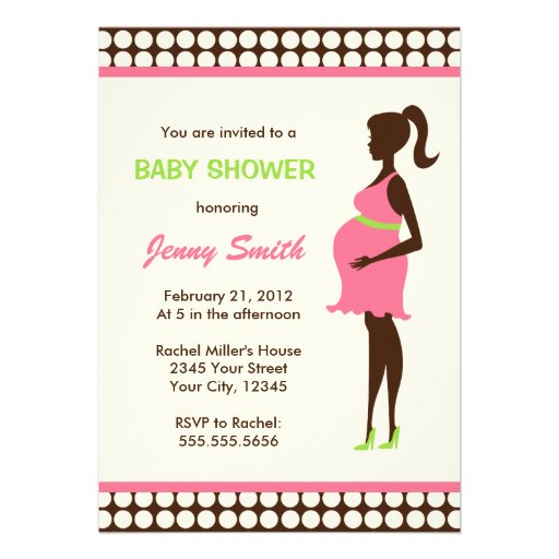 Pregnant Woman Baby Shower 5x7 Paper Invitation Card Zazzle