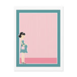 Pregnant Woman Border Postcard