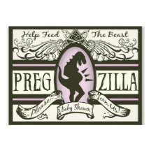 Pregzilla Baby Shower Custom Invites
