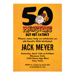 Prehistoric 50th Birthday Personalized Announcement