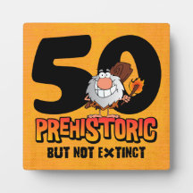 Prehistoric 50th Birthday Photo Plaques