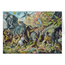 Prehistoric Animals Antique Print cards