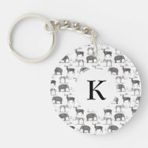 Prehistoric Animals - Woolly Mammoth and Megaceros Round Acrylic Keychains