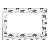 Prehistoric Animals - Woolly Mammoth and Megaceros Photo Frame Magnet