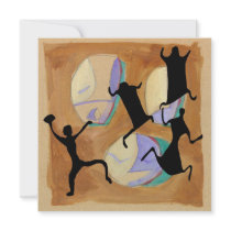 Prehistoric Cave Drawing Football Sq Personalized Invitation