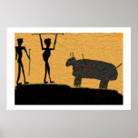 Prehistoric Cave Drawing Of A Hunt  Posters