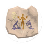 Prehistoric Cave Drawing Woman &amp; Servants Sticker