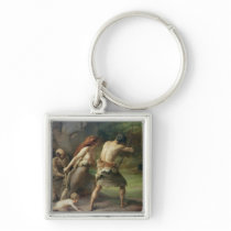 Prehistoric Man Hunting Bears, 1832 Key Chains