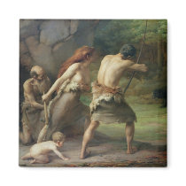 Prehistoric Man Hunting Bears, 1832 Fridge Magnet