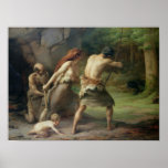 Prehistoric Man Hunting Bears, 1832 posters