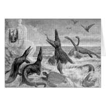 Prehistoric Scene - Appletons Monthly 1898 Greeting Card
