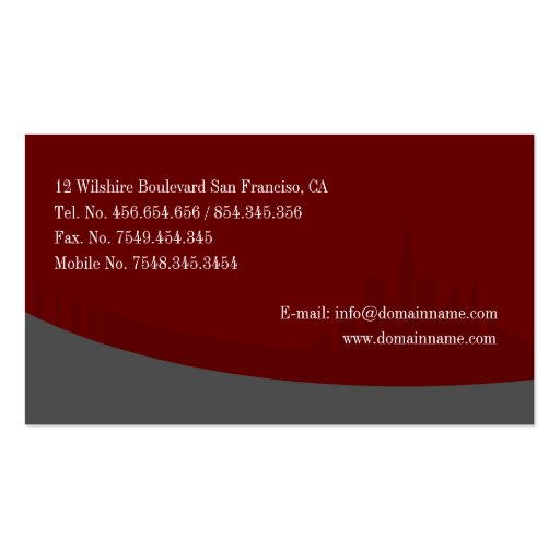 Premier Real Estate Red Custom Business Cards (back side)