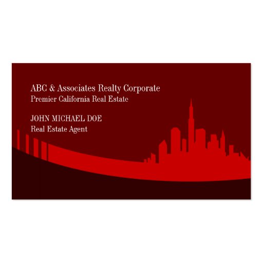 Premier Real Estate Red Custom Business Cards