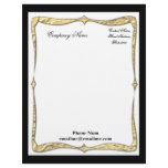 Premium Black Edged Gold Border Stationary Letterhead Design