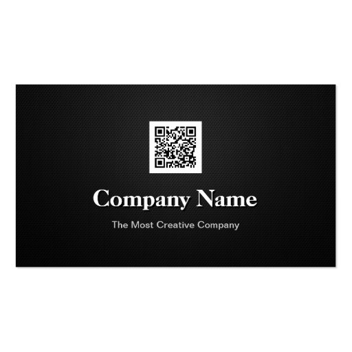Premium Black White Company Business QR Code Logo Business Cards (front side)
