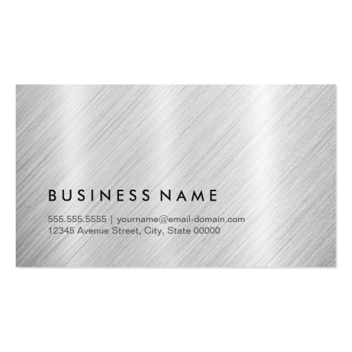 Premium Brushed Metal with Monogram Look Business Cards (back side)