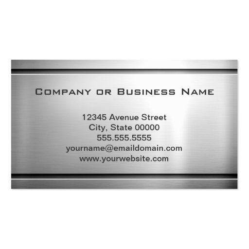 Premium Brushed Stainless Steel Metal - Music DJ Business Card Templates (back side)