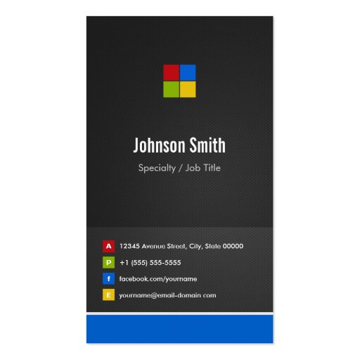 Premium Creative and  innovative Colorful Squares Business Card Template (front side)