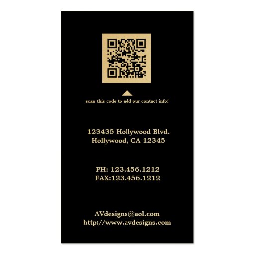 Premium Damask Black and Gold Business Card (back side)