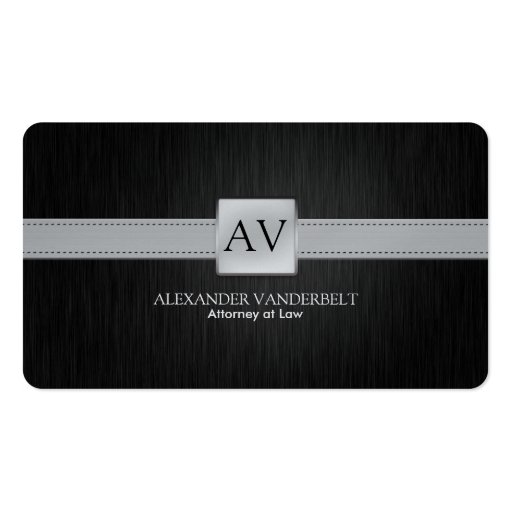 Premium Elegant Black and Silver Business Card (front side)
