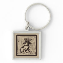 Premium Keychain - Vintage dog wearing a crown