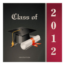 Premium Metallic Elegant Class of 2012 Graduation Personalized Invites