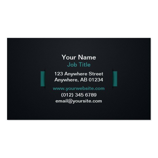 Premium (Turquoise) Slit Effect Business Cards (back side)