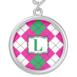 Preppy Argyle Monogram Necklace