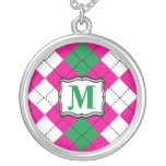 Preppy Argyle Monogram Necklace
