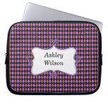 preppy argyle orange and purple personalized computer sleeves