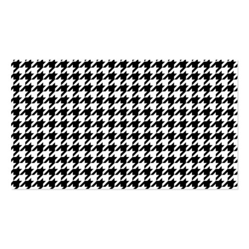 Preppy Black and Red Houndstooth Pattern Business Cards (back side)