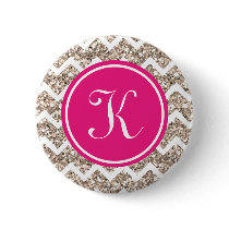 Preppy Chevron in Gold Glitter Buttons