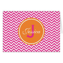 Preppy Chevron in Hot Pink cards