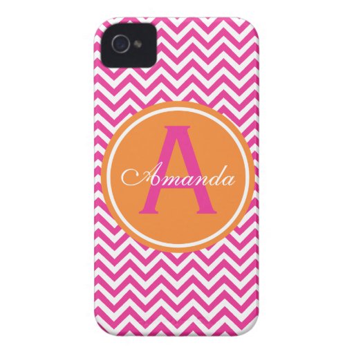 Preppy Chevron in Hot Pink iPhone 4 Covers