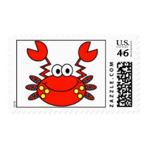 Preppy Lil Red Crab postage by Musicat Preppy Lil Red Crab postage