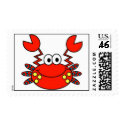 Preppy Lil Red Crab postage by Musicat Preppy Lil Red Crab postage