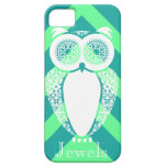 Preppy Mint Chevron Hoot Owl Customize iPhone 5 Covers