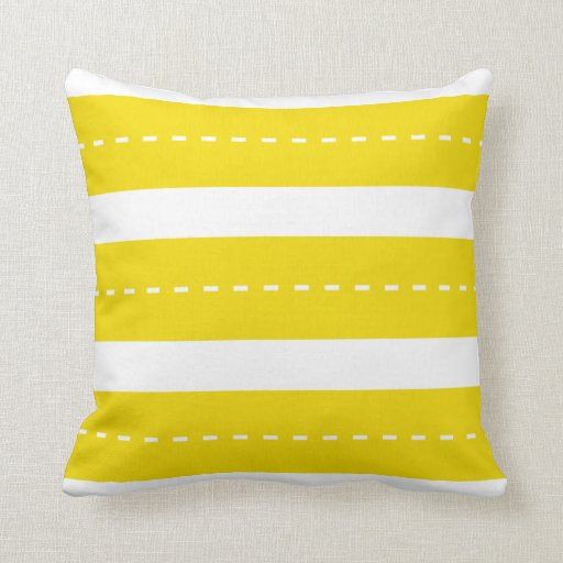 Preppy Modern Yellow White Stripes Throw Pillow Zazzle
