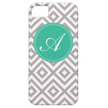 Preppy Monogram Pattern Gray and Blue iPhone Case iPhone 5 Cover