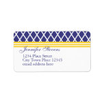 Preppy Navy Lattice Personalized Address Label