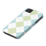 Preppy Pastel Blue and Green Checker Patterns iPhone 4 Cover