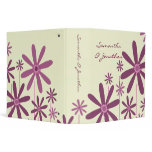 Preppy Pastel Purple Daisy Pinwheel Modern Pattern binders