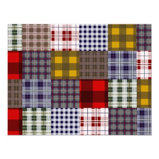 Preppy Patchwork Plaid Party Invitation