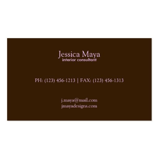 Preppy Pink and Brown Checker Patterns Business Card Template (back side)